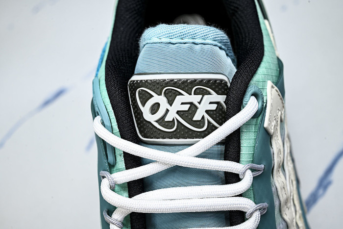 VIRGIL ABLOH MEN'S AND WOMEN'S CASUAL THREE ARROW SHAPED SPORTS SHOES SKY BLUE/WHITE