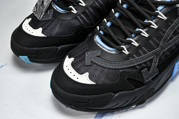 VIRGIL ABLOH TRENDY DAD SHOES FOR MEN AND WOMEN THREE ARCHED CASUAL SHOES SKY BLUE/BLACK