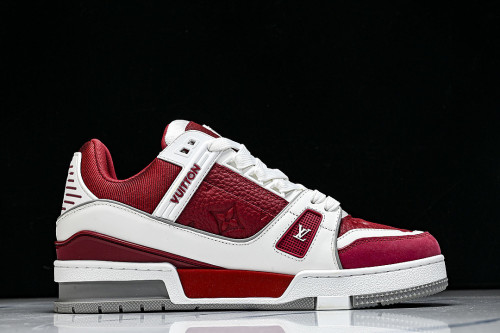 RUBBER-SOLED SPORTS CASUAL SHOES WHITE/RED