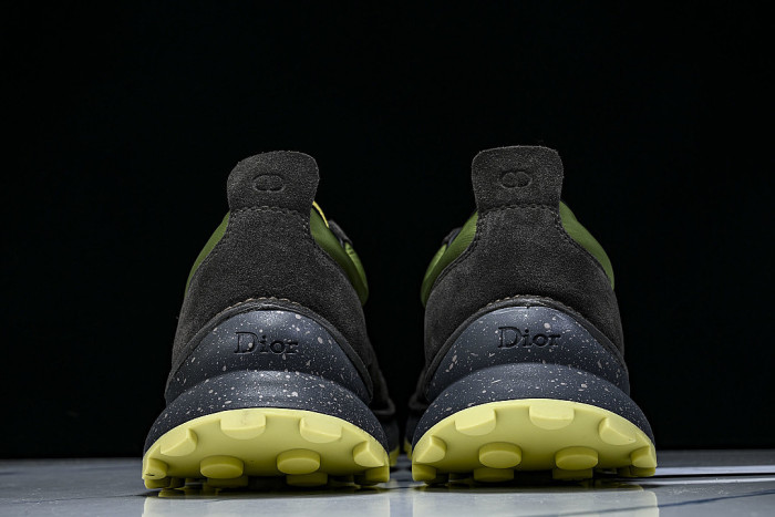 MEN'S SPORTY LACE UP COLOR BLOCKING CASUAL AND FASHIONABLE SINGLE SHOES GREEN/BLACK