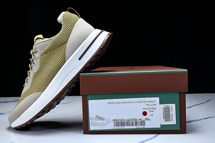 BREATHABLE COWHIDE KNITTED SPORTS SHOES GREEN/GREY
