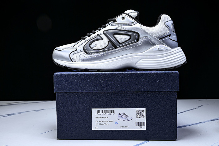 LOW-TOP THICK-SOLED SPORTS CASUAL SHOES SILVER/WHITE
