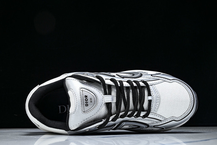 LOW-TOP THICK-SOLED SPORTS CASUAL SHOES SILVER/WHITE