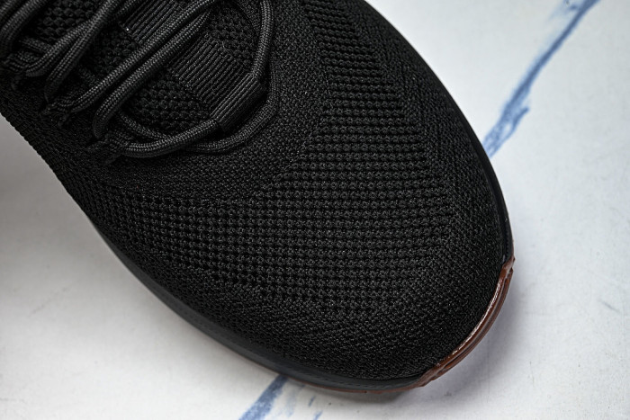 BREATHABLE COWHIDE KNITTED SPORTS SHOES BLACK/BLACK/BLACK