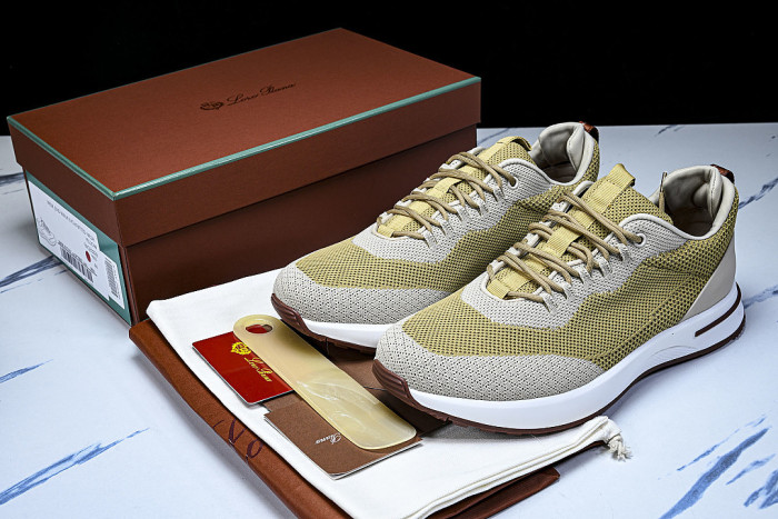 BREATHABLE COWHIDE KNITTED SPORTS SHOES GREEN/GREY