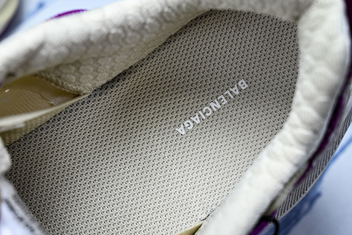 WMRTN9150 ROUND-TOE THICK-SOLED LOW-TOP DAD SHOES WHITE/PURPLE/BEIGE