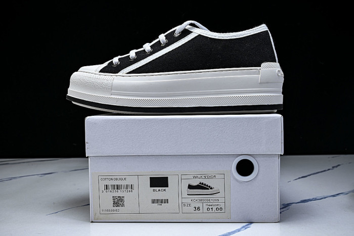 WALK'N LOW CASUAL SHOES FOR WOMEN'S DAILY SPORTS WEAR BLACK/WHITE