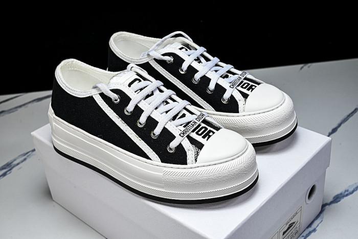 WALK'N LOW CASUAL SHOES FOR WOMEN'S DAILY SPORTS WEAR BLACK/WHITE