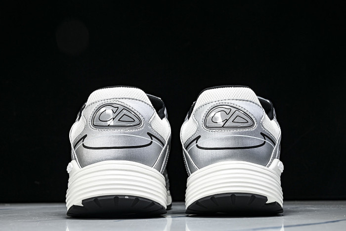 LOW-TOP THICK-SOLED SPORTS CASUAL SHOES SILVER/WHITE