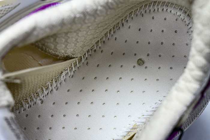 WMRTN9150 ROUND-TOE THICK-SOLED LOW-TOP DAD SHOES WHITE/PURPLE/BEIGE