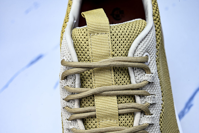 BREATHABLE COWHIDE KNITTED SPORTS SHOES GREEN/GREY