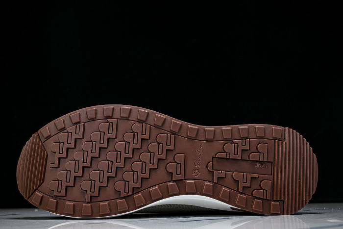 BREATHABLE COWHIDE KNITTED SPORTS SHOES BEIGE/BROWN