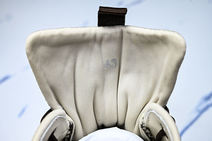 BREATHABLE COWHIDE KNITTED SPORTS SHOES BEIGE/BROWN