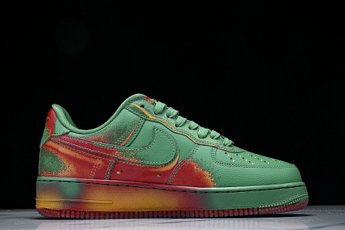 IB6834-300 AIR FORCE 1 LOW 07 STADIUM GREEN/BRIGHT CRIMSON/LASER ORANGE