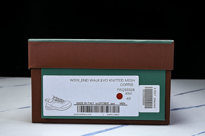 BREATHABLE COWHIDE KNITTED SPORTS SHOES BEIGE/BROWN