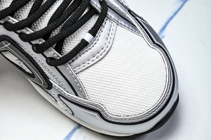 LOW-TOP THICK-SOLED SPORTS CASUAL SHOES SILVER/WHITE