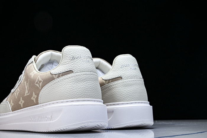 1ACQM6 BEVERLY HILLS LEATHER SPORTS SHOES BEIGE/WHITE