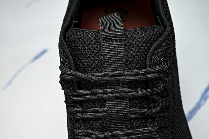 BREATHABLE COWHIDE KNITTED SPORTS SHOES BLACK/BLACK/BLACK