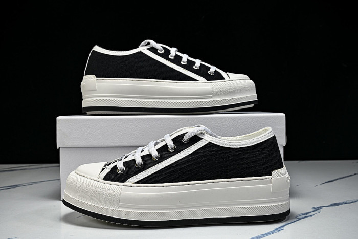 WALK'N LOW CASUAL SHOES FOR WOMEN'S DAILY SPORTS WEAR BLACK/WHITE