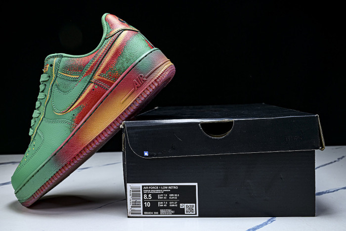 IB6834-300 AIR FORCE 1 LOW 07 STADIUM GREEN/BRIGHT CRIMSON/LASER ORANGE