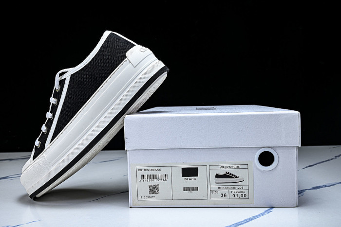 WALK'N LOW CASUAL SHOES FOR WOMEN'S DAILY SPORTS WEAR BLACK/WHITE