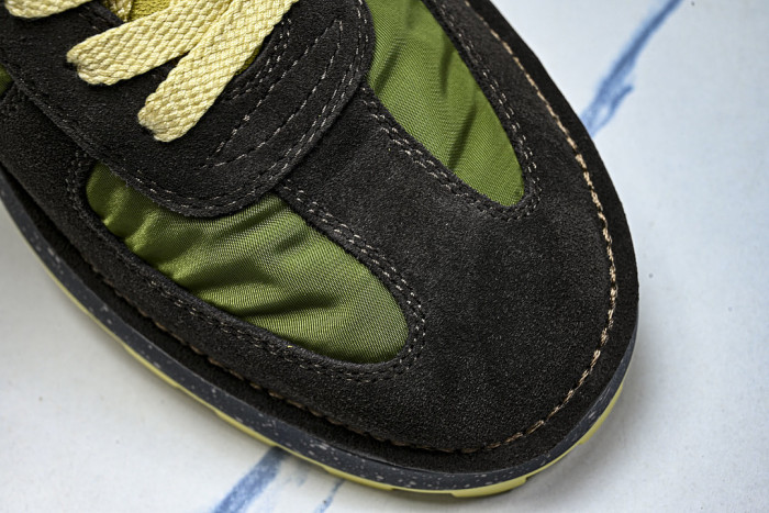 MEN'S SPORTY LACE UP COLOR BLOCKING CASUAL AND FASHIONABLE SINGLE SHOES GREEN/BLACK