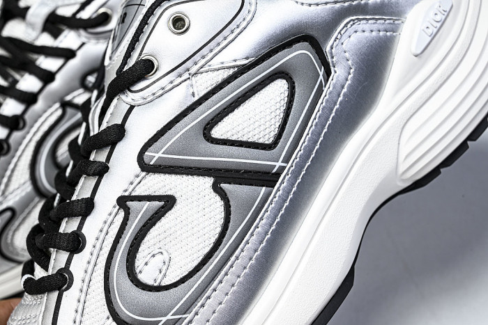 LOW-TOP THICK-SOLED SPORTS CASUAL SHOES SILVER/WHITE