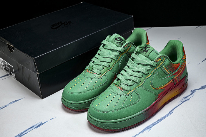 IB6834-300 AIR FORCE 1 LOW 07 STADIUM GREEN/BRIGHT CRIMSON/LASER ORANGE