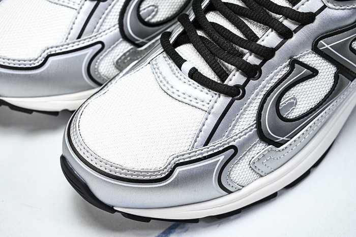 LOW-TOP THICK-SOLED SPORTS CASUAL SHOES SILVER/WHITE