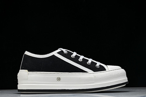 WALK'N LOW CASUAL SHOES FOR WOMEN'S DAILY SPORTS WEAR BLACK/WHITE