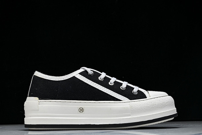 WALK'N LOW CASUAL SHOES FOR WOMEN'S DAILY SPORTS WEAR BLACK/WHITE