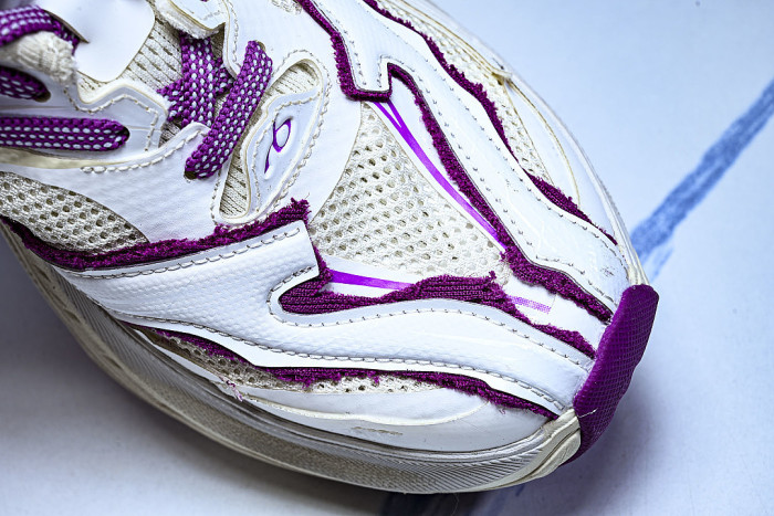 WMRTN9150 ROUND-TOE THICK-SOLED LOW-TOP DAD SHOES WHITE/PURPLE/BEIGE