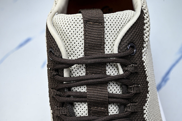 BREATHABLE COWHIDE KNITTED SPORTS SHOES BEIGE/BROWN