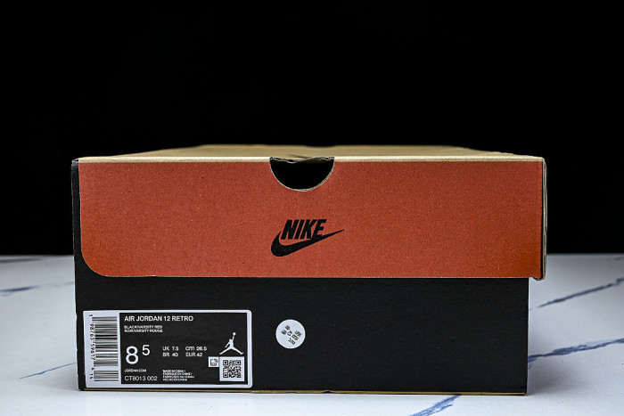 CT8013-002 JORDAN 12 RETRO BLACK/VARSITY RED