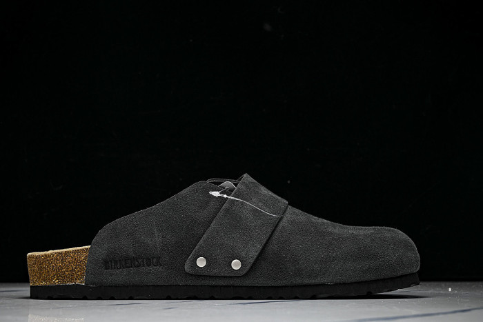 CORK SOFT SOLED ONE PIECE HALF DRAG CASUAL SHOES BLACK/INKINESS