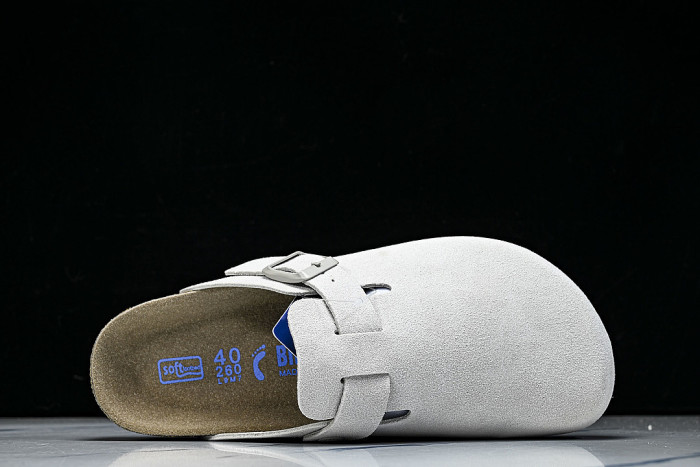CORK SOFT SOLED ONE PIECE HALF DRAG CASUAL SHOES WHITE/PURE WHITE