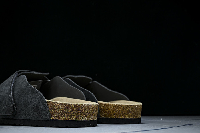 CORK SOFT SOLED ONE PIECE HALF DRAG CASUAL SHOES BLACK/INKINESS