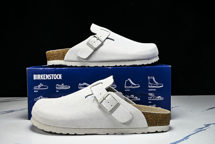 CORK SOFT SOLED ONE PIECE HALF DRAG CASUAL SHOES WHITE/PURE WHITE
