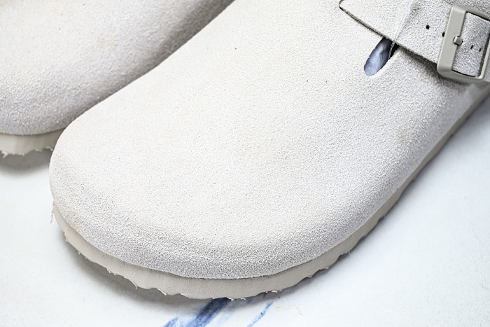 CORK SOFT SOLED ONE PIECE HALF DRAG CASUAL SHOES WHITE/PURE WHITE