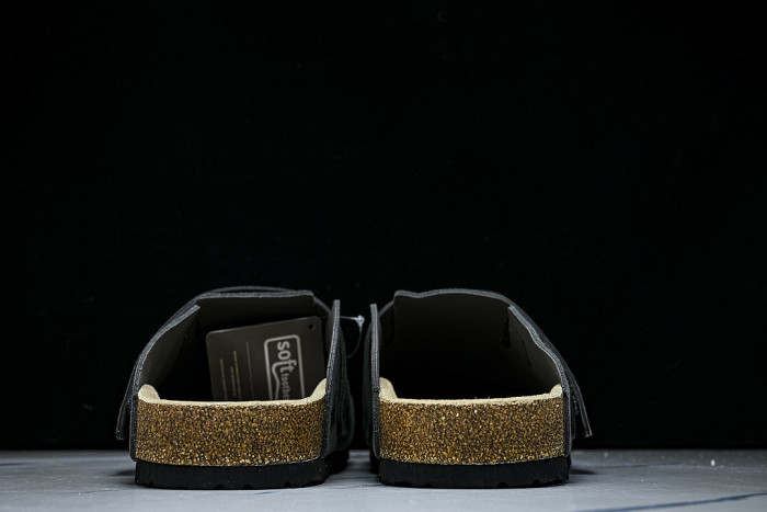 CORK SOFT SOLED ONE PIECE HALF DRAG CASUAL SHOES BLACK/INKINESS
