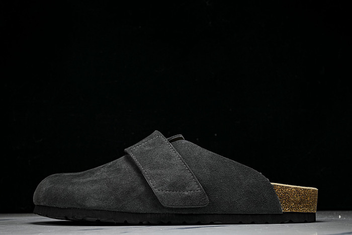 CORK SOFT SOLED ONE PIECE HALF DRAG CASUAL SHOES BLACK/INKINESS