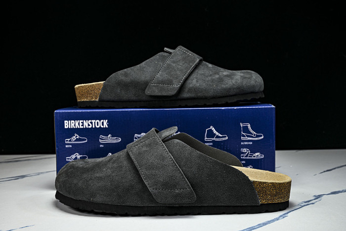 CORK SOFT SOLED ONE PIECE HALF DRAG CASUAL SHOES BLACK/INKINESS