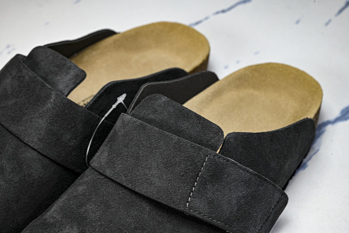 CORK SOFT SOLED ONE PIECE HALF DRAG CASUAL SHOES BLACK/INKINESS