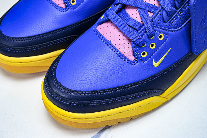 IV4871-400 AIR JORDAN 3 OG AJ3 REPLICA BASKETBALL SHOES KLEIN BLUE/PINK/YELLOW