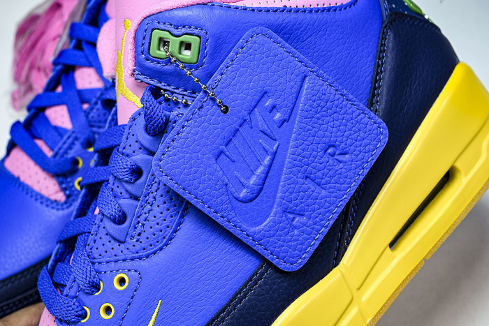 IV4871-400 AIR JORDAN 3 OG AJ3 REPLICA BASKETBALL SHOES KLEIN BLUE/PINK/YELLOW