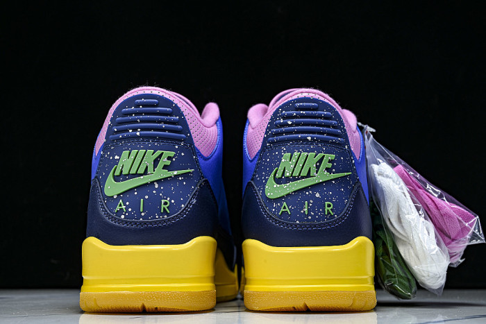 IV4871-400 AIR JORDAN 3 OG AJ3 REPLICA BASKETBALL SHOES KLEIN BLUE/PINK/YELLOW