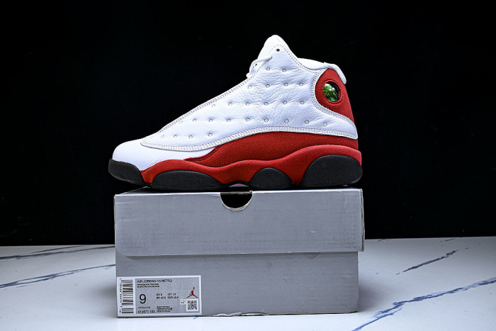 414571-122 JORDAN 13 RETRO WHITE/BLACK-TRUE RED