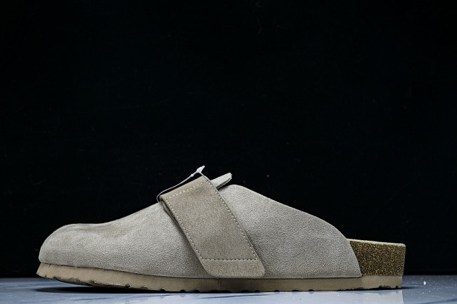 CORK SOFT SOLED ONE PIECE HALF DRAG CASUAL SHOES BROWN/LIGHT BROWN