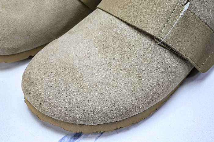 CORK SOFT SOLED ONE PIECE HALF DRAG CASUAL SHOES BROWN/LIGHT BROWN