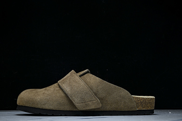 CORK SOFT SOLED ONE PIECE HALF DRAG CASUAL SHOES COFFEE/CHOCOLATE